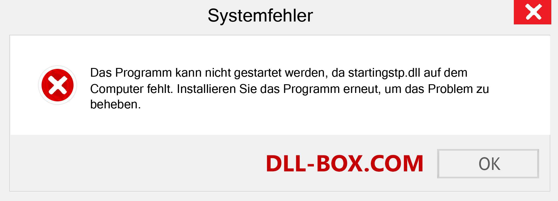 startingstp.dll-Datei fehlt?. Download für Windows 7, 8, 10 - Fix startingstp dll Missing Error unter Windows, Fotos, Bildern