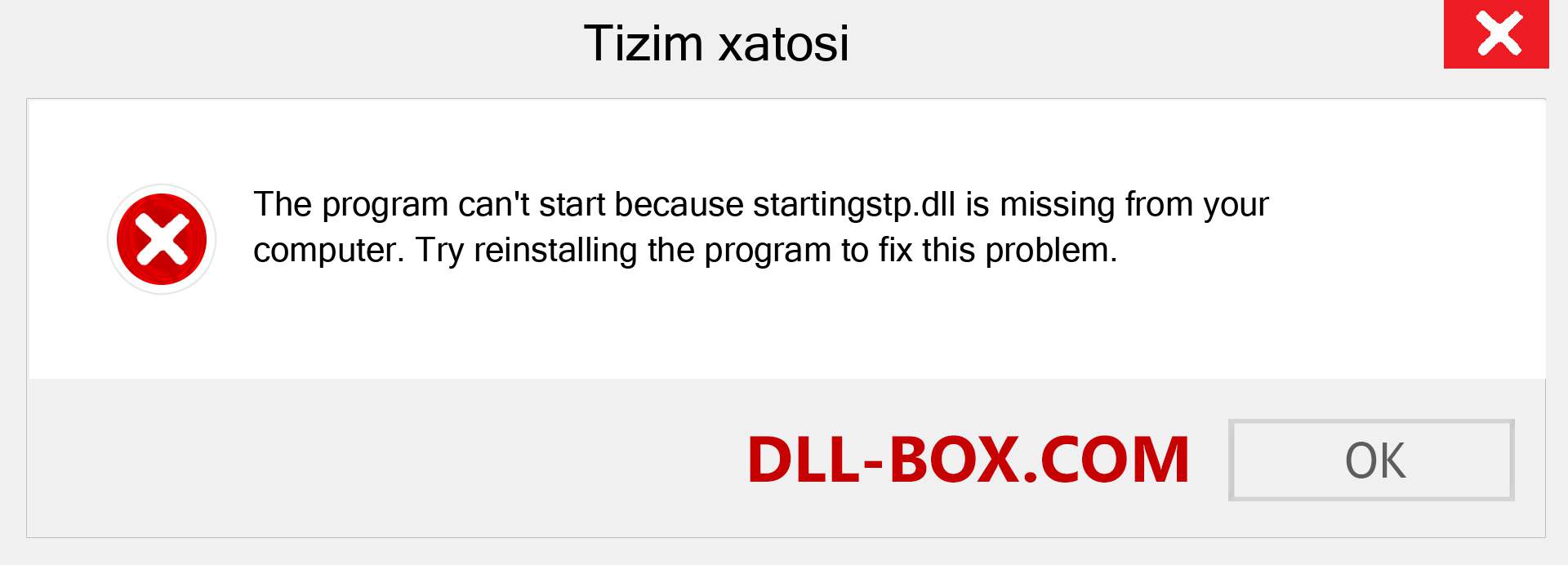 startingstp.dll fayli yo'qolganmi?. Windows 7, 8, 10 uchun yuklab olish - Windowsda startingstp dll etishmayotgan xatoni tuzating, rasmlar, rasmlar